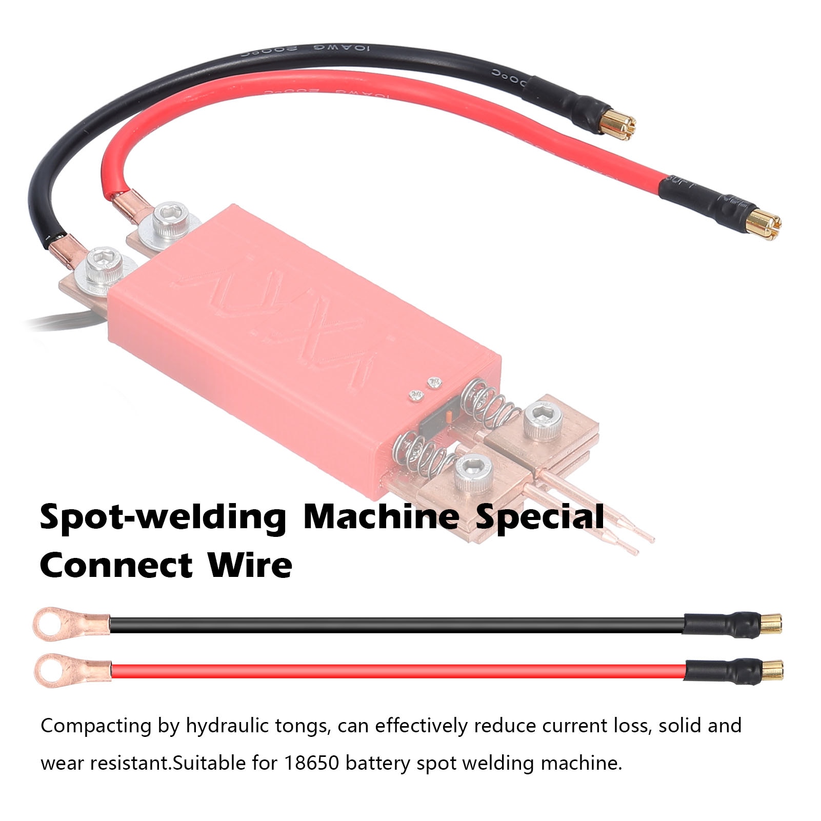 Spot Welding Pen Spot-welding Machine DIY Special Connect Wire 18650 Battery with 6.5mm Gold Plated Banana Plugs and Nose Lugs