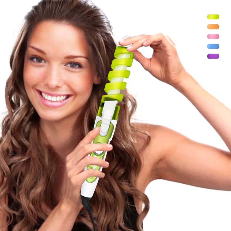 Spiral Curling iron Women's portable curling tongs Simple operation Wave curling tongs automatically rotate curling iron