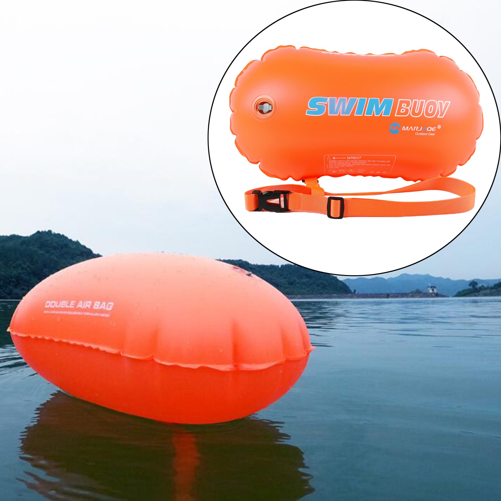 Swim Safe Buoy Tow Floats Pool Open Wild Swimming Inflatable Air Bag