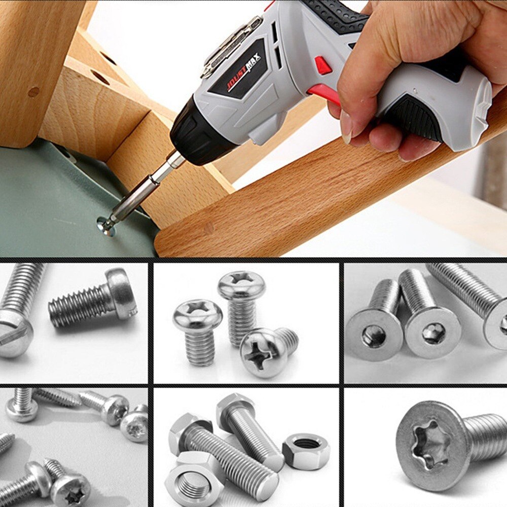 4.8V Electric Screwdriver Cordless Drill With 45 Bits Mini Wireless Power With LED Light Dremel Multi-function House Power Tools