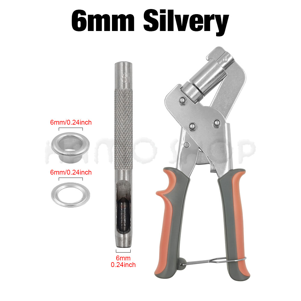 Eyelet Grommet Tool Kit Handheld Install Pliers Portable Grommet Hand Press With 100 Set Of Grommets For Leather Canvas Clothing: Antique Copper