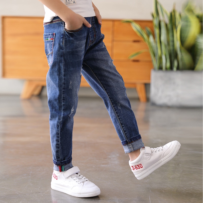 IENENS Bambini Dei Ragazzi Dei Jeans Classici Pantaloni Denim Abbigliamento Per Bambini del Ragazzo di Modo casual Bowboy Pantaloni Lunghi 5-13Y