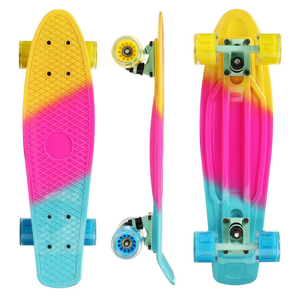23" Complete Mini Cruiser Skateboard Penny Board Skate Board Sidewalk Road Sliding Single Kicktail Hard Plastic PU Wheels Girls: A26