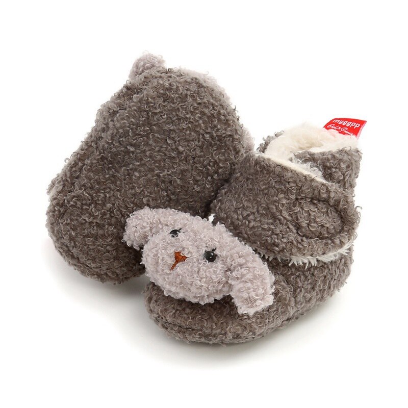Zapatos cálidos de invierno para bebé recién nacido, calzado infantil de piel para niño y niña, zapatos antideslizantes de suela blanda para niño pequeño, botas: H / 0-6 meses