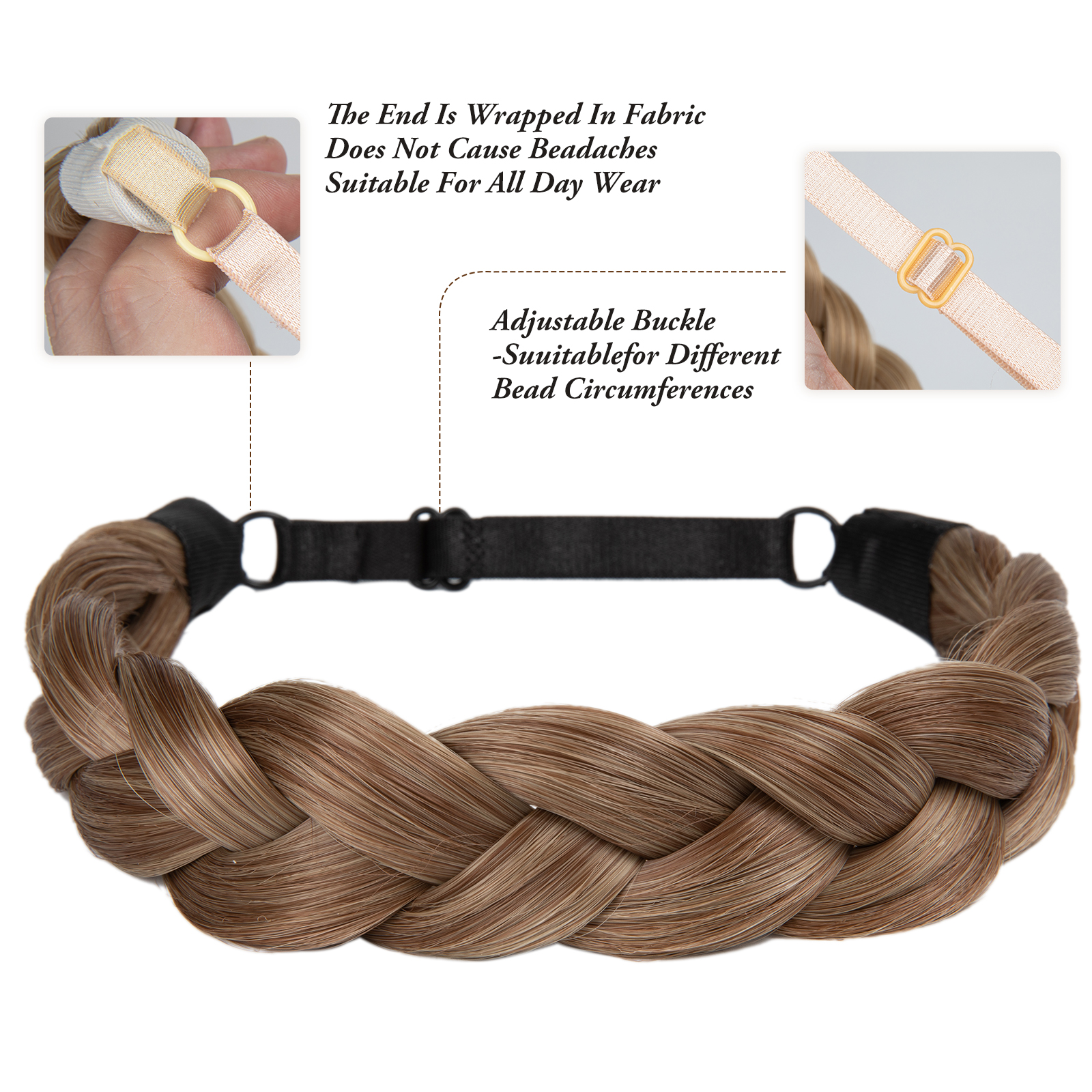 Synthetic Premium Adjustable Handmade Braided Elastic Band Hair Braiding Hair Headband Headwear For Women