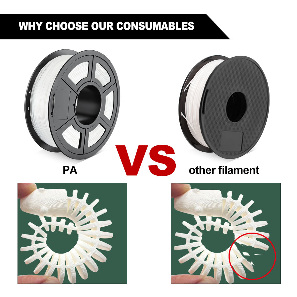 SUNLU PA Nylon V2 3D Printer Filament High tensile Strength Nylon Filament 1.75mm 1KG 3D Printing Material