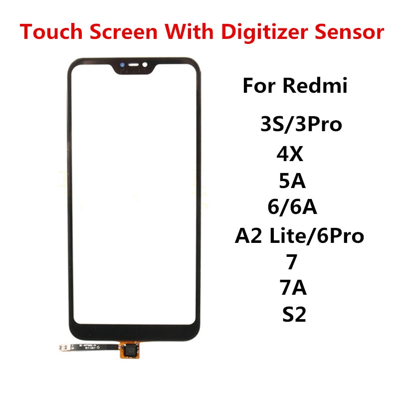 Outer Screen Voor Xiaomi Redmi 7A 7 6 6A 5A 4X 3S Mi A2 Lite Digitizer Sensor Voorpaneel lcd Display Touch Glas Reparatie Onderdelen