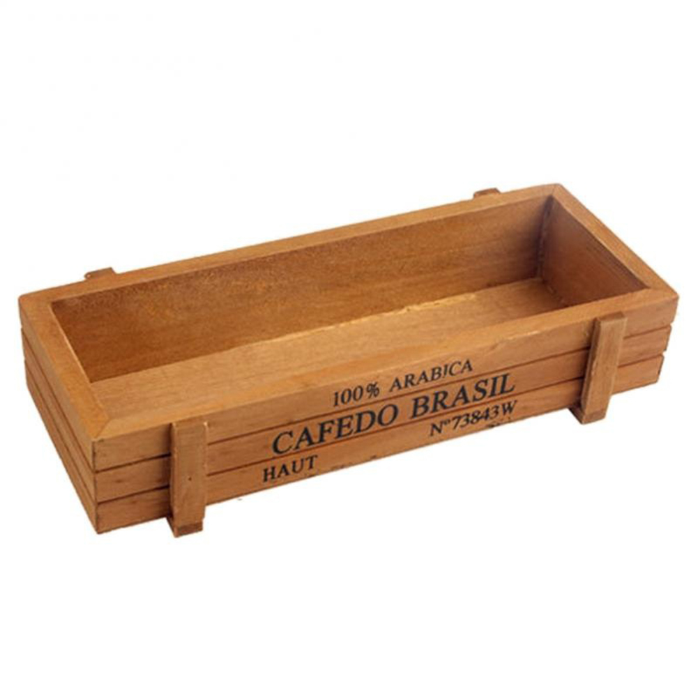 Caja para macetas de madera, jardín, flores, contenedor suculento, maceta, suministros para el jardín y hogar: Marrón
