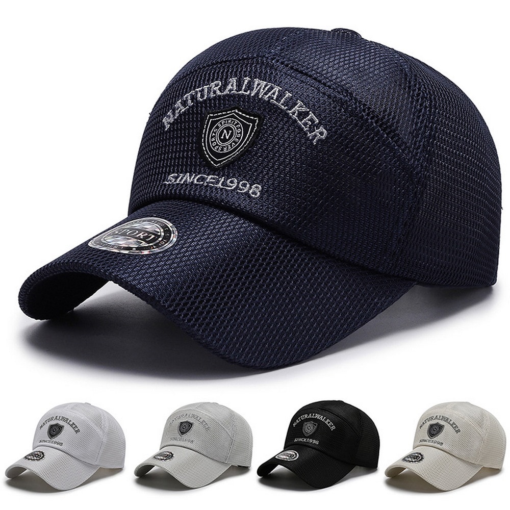 Printemps Et Été Casquettes De Baseball Pour Homme Décontracté Style Polyester Maille Broderie Extérieure Sport Hommes Chapeaux