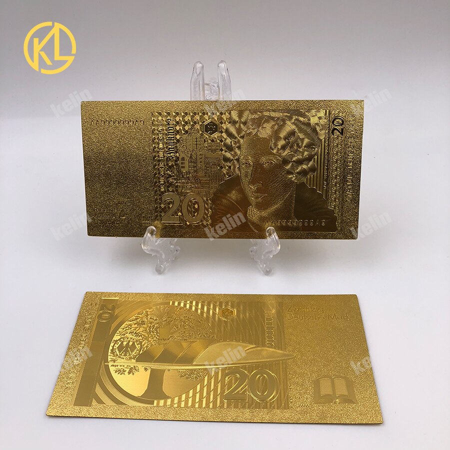 10pcs/lot Reproduction Crafts Germany Annette von Droste Hulshoff 20 Mark Gold Bank Note patriotic souvenir collection and