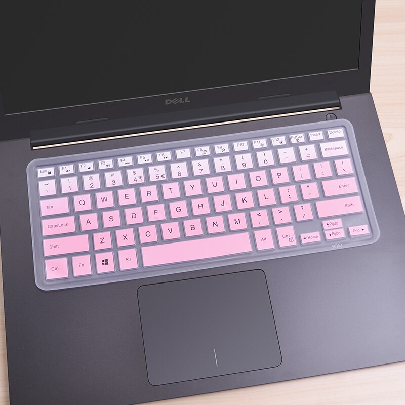 For DELL Inspiron 14 7000 7460 7472 7447 7437 3442 3443 5447 7570 14 inch Silicone laptop keyboard Protector skin: fadepink