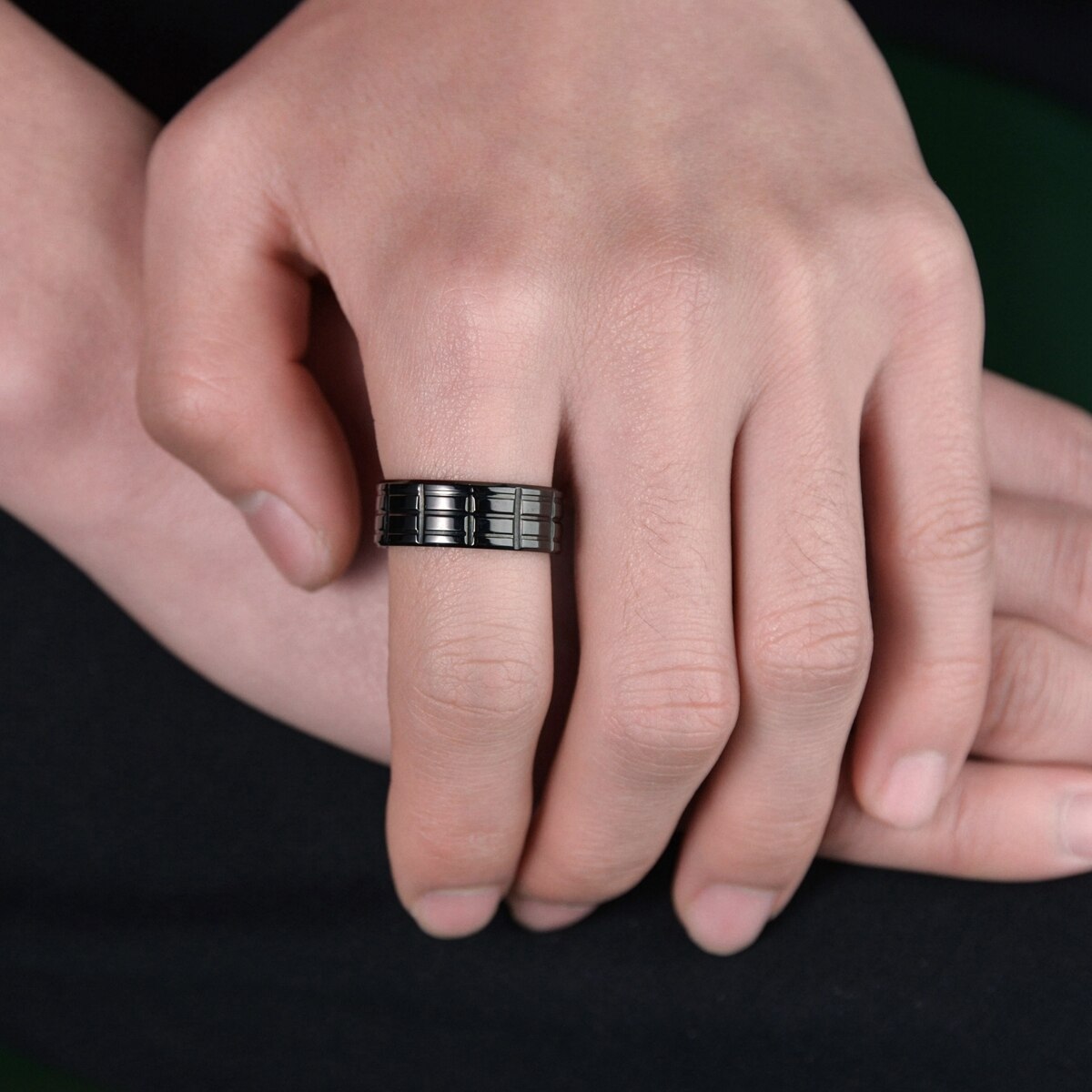 Mænds titanium stålring mat polering smykker jubilæum forlovelse bryllup løfte ring