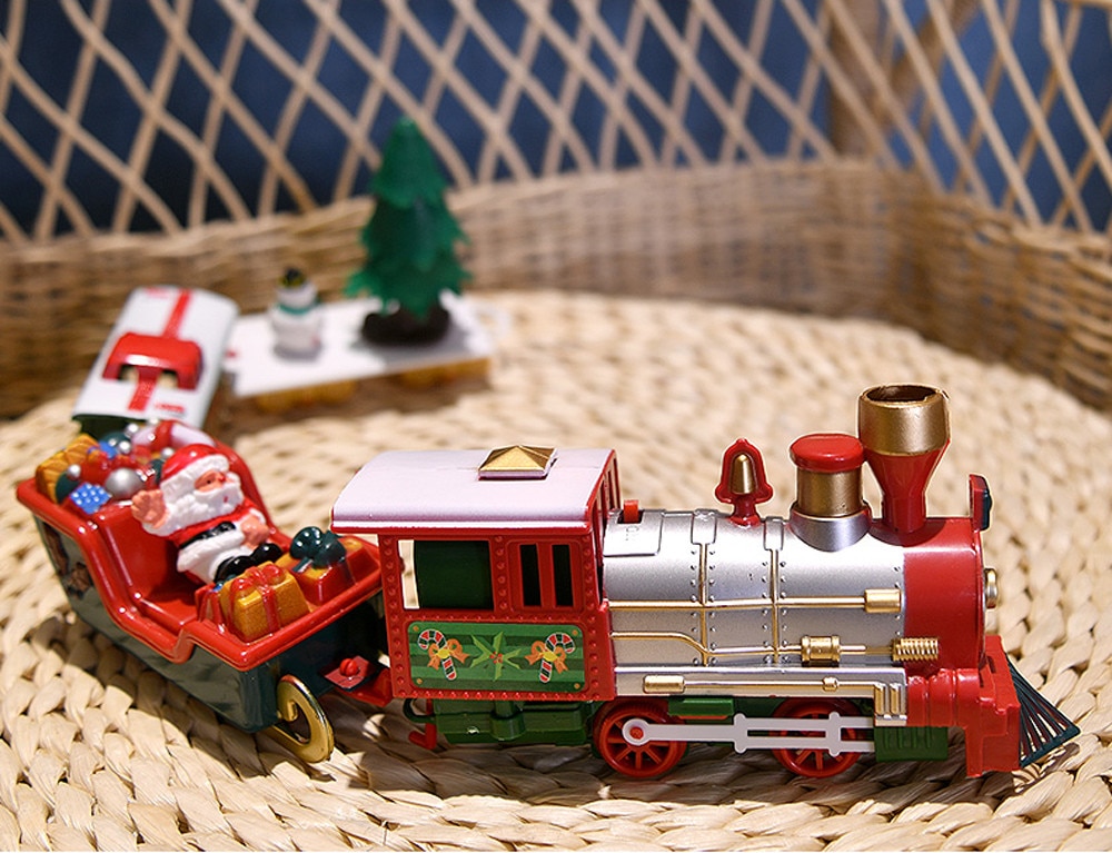 Kerst Retro Elektrische Trein Railway Tracks Speelgoed Xmas Trein Kerst Decoraties Voor Huis Xmas Kinderen Speelgoed D2 #