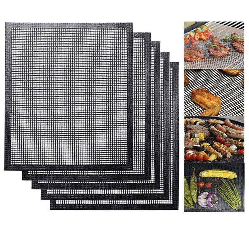 Verre antiadhésif Barbecue grille de cuisson fibre résistance à la chaleur viande poisson légumes BBQ sac de cuisson Barbecue Net Camping en plein air pique-niques