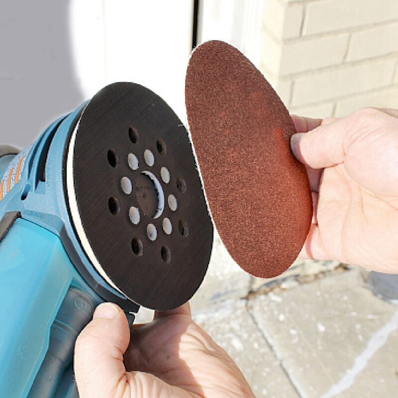 10-Piece Round Sanding Set with Padded and Drilled Adapter for Mixed Gravel Shackle 125Mm Sand Disc