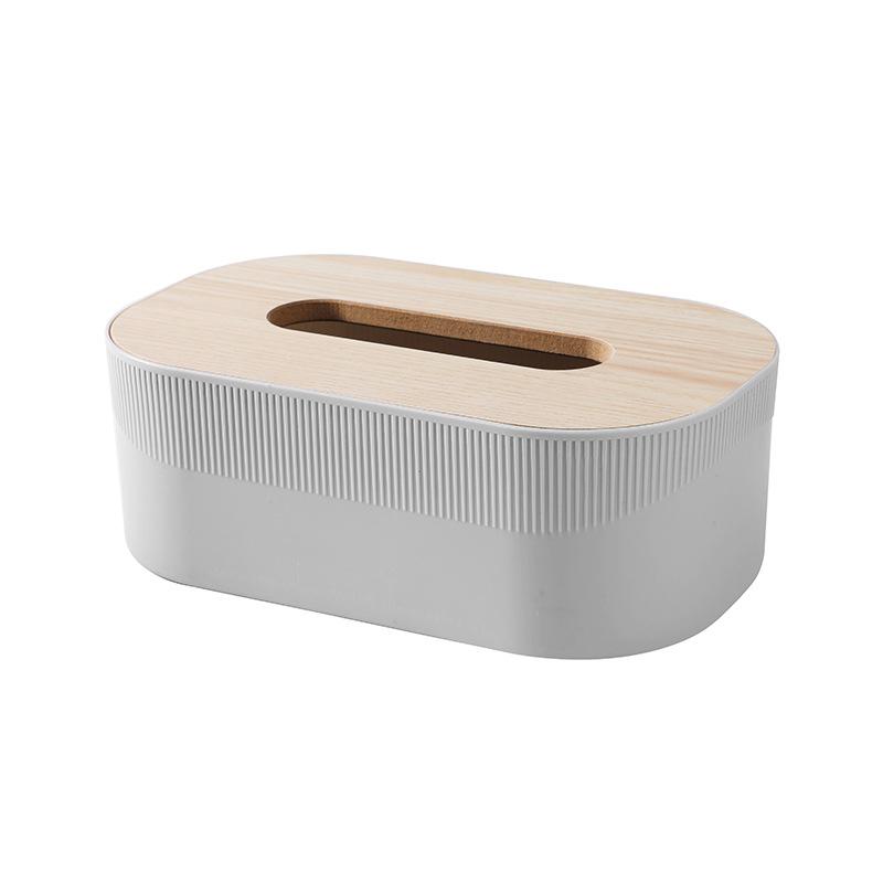Plastik-Taschentuchbox mit Holzdeckel im Nordischen Schlichtheit-Stil Desktop-Serviettenbox für Wohnzimmer, Badezimmer und Toilette Quadratische Taschentuchbox: Grün