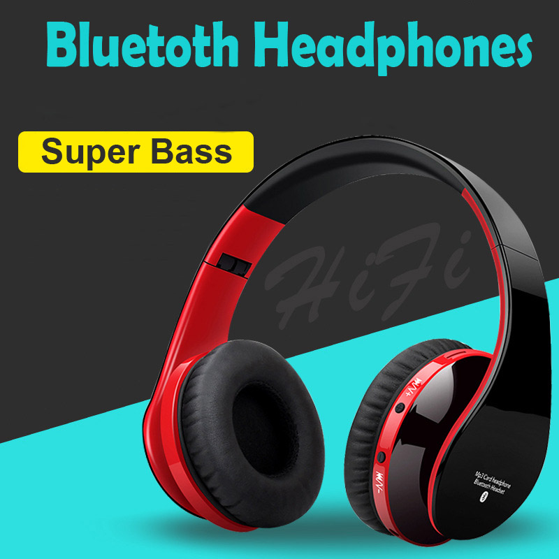 Wireless Earphone Bluetooth Headphones Over Ear Stereo Wireless Headset Soft Leather Earmuffs Built-in Mic for PC/Cell Phones/TV
