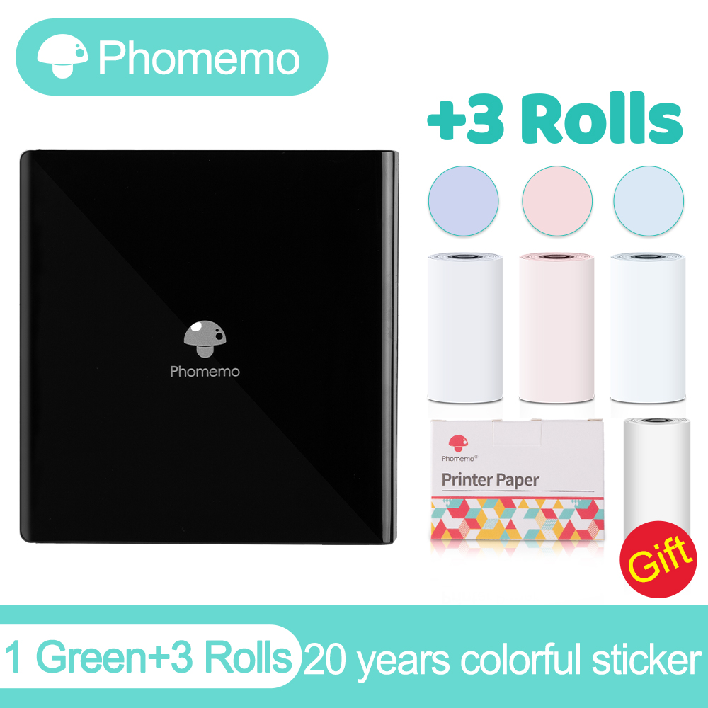 Phomemo M02 Thermal Portable Printer Wirelessly BT 203dpi Photo Label Memo Wrong Question Printing with USB Cable Imprimante