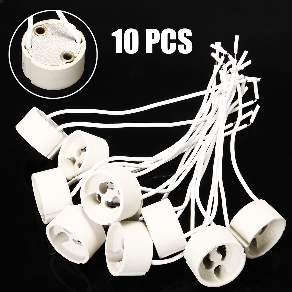 10pcs/lot GU10 Lamp Holder Socket Bbase Adapter Wi... – Grandado
