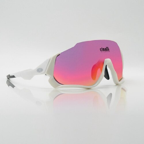 Cinalli Cycling Glasses Outdoor sport sunglasses Running Windproof Speed Skating Sunglasses Polarized color changing glasses: White Red 1