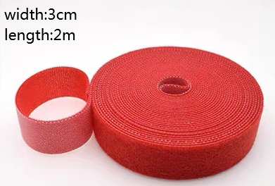 5m diy plast nylon kabelbindare manager lindare kabelklämmor kardborreband band trådrem förseglar kontor skrivbordshantering: 3 cmx 2m röd