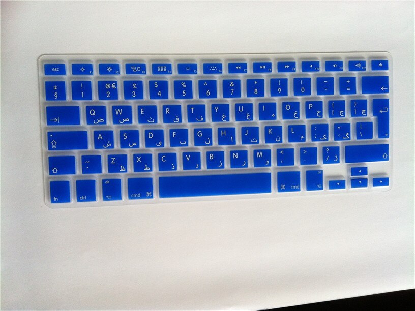 Silicone Keyboard Cover - Backlit Arabic Layout - Dustproof & Waterproof for Macbook Air Pro Retina 13 15: Dark blue