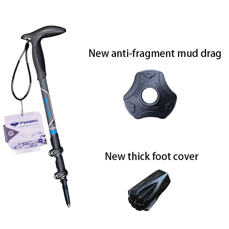 Kijki trekkingowe z włókna węglowego kijki trekkingowe z włókna węglowego biegun akcesoria turystyczne teleskopowa pałeczka gumowe końcówki 1 sztuk