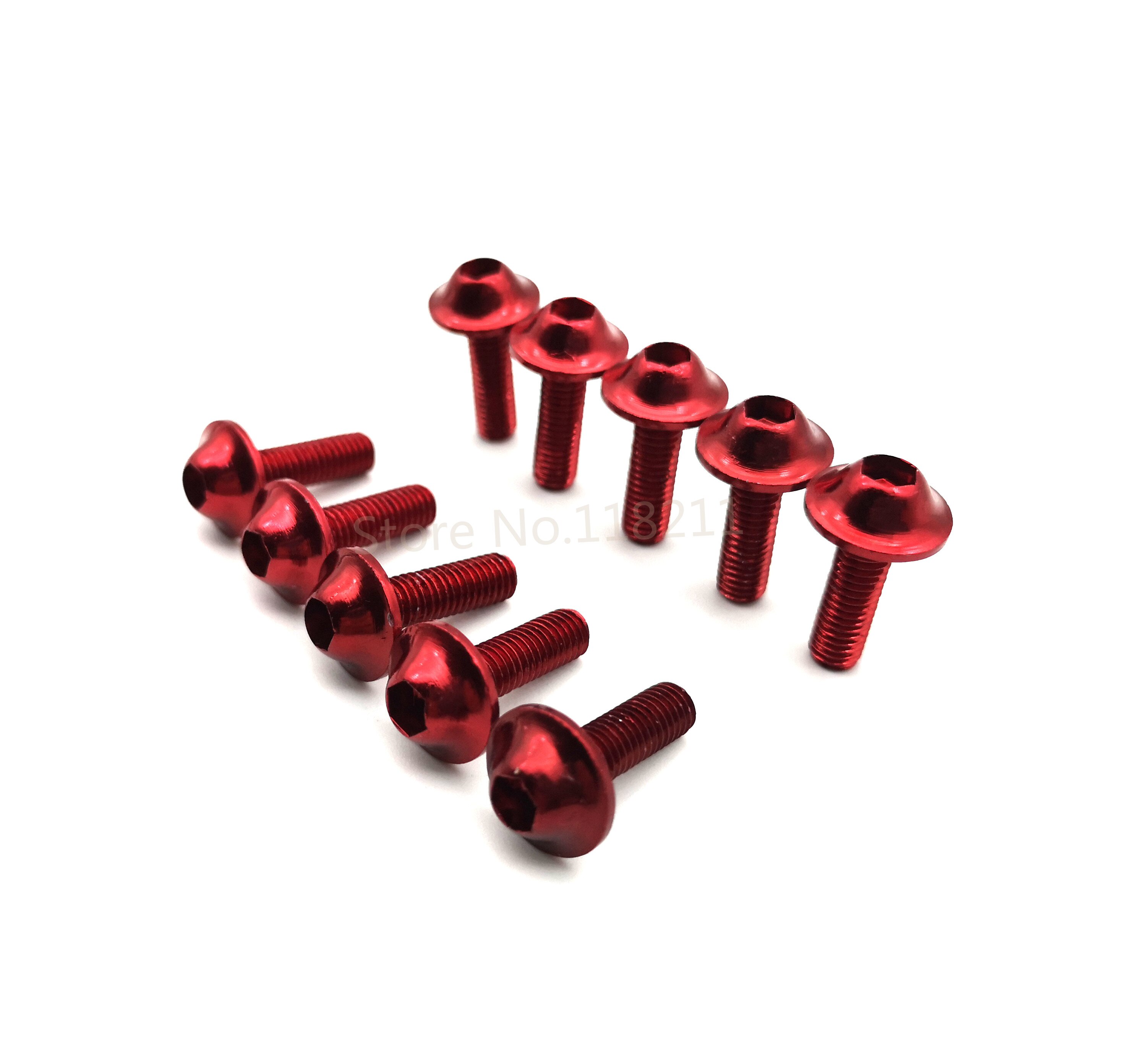 10 stücke Motorrad Schrauben Schraube M5 x 16mm Aluminium schmuck Schrauben verrotten Eloxiert 16mm Schrauben rot Schrauben M5 kappe Kopf
