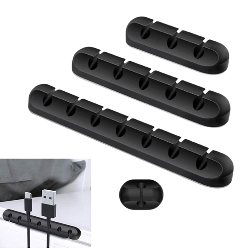 USB-kabelorganizer Siliconen kabelhaspel Desktop Netjes beheer Clips Kabelhouder voor muis Toetsenbord Draadorganizer Hoofdtelefoon