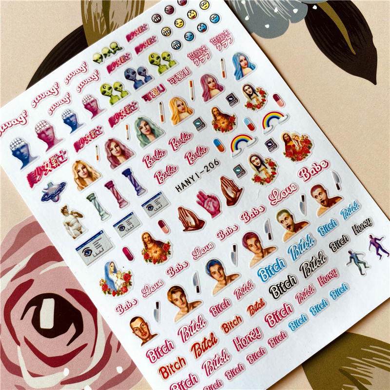 Alien extraterrestre main série 3D dos colle ongle décalcomanie ongle autocollant décoration ongle art ongle outil ongle ornement: HANYI-206