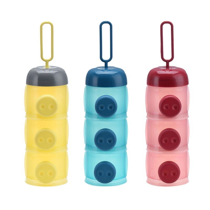 Mignon 3 Couches Compartiment Lait En Poudre Boîte De Rangement Bébé Formule Distributeur Infantile Essentiels Céréales Collations Conteneur