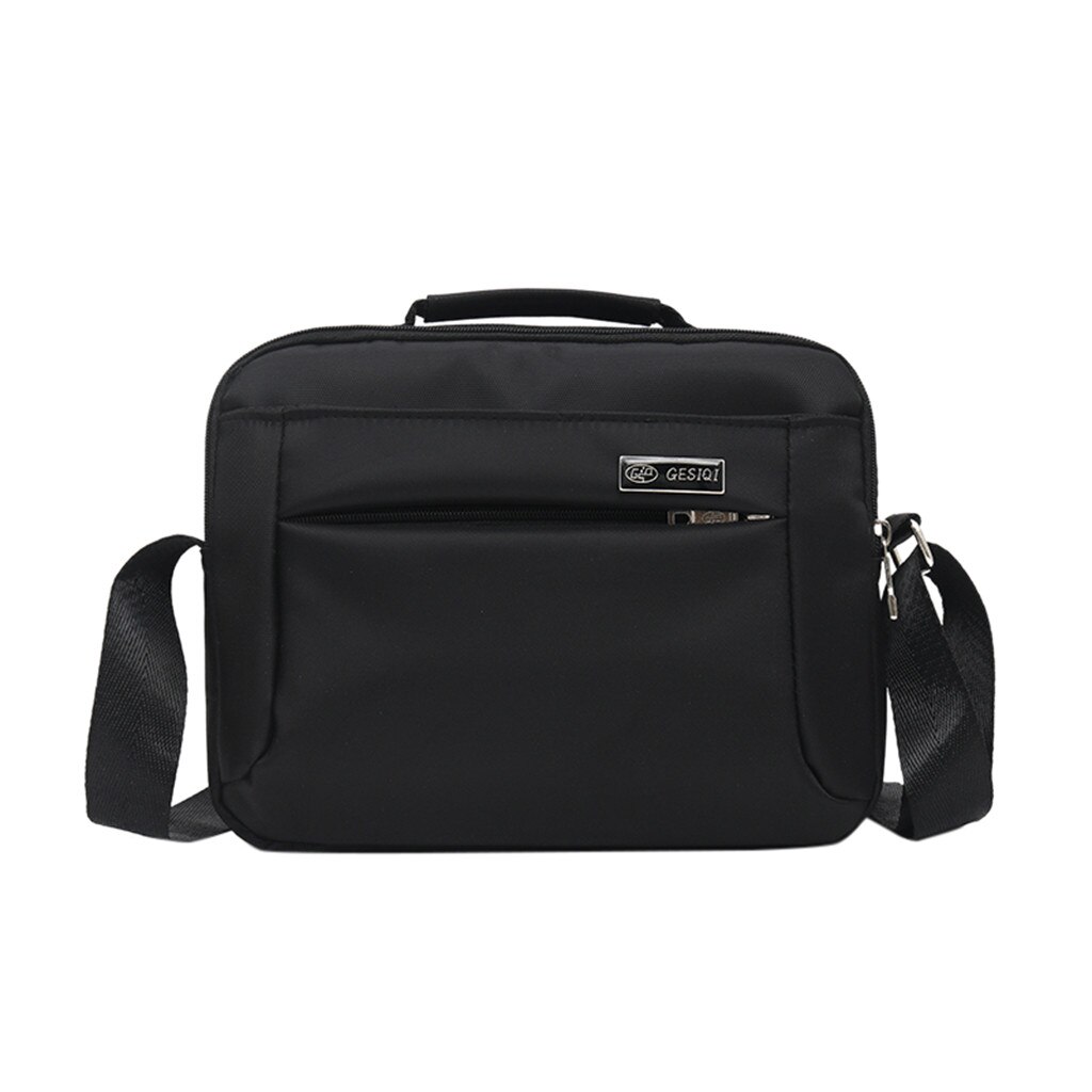 Aktentasche Herrenmode Casual Feste Farbe Business Schulter Tasche Außen Messenger Bags: black