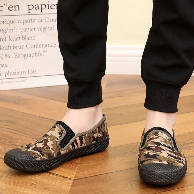 Chaussures de Camouflage classiques à enfiler pour hommes, chaussures antidérapantes, confortables, légères, à la , pour homme, grande taille, collection chaussures décontractées: Brown / 11