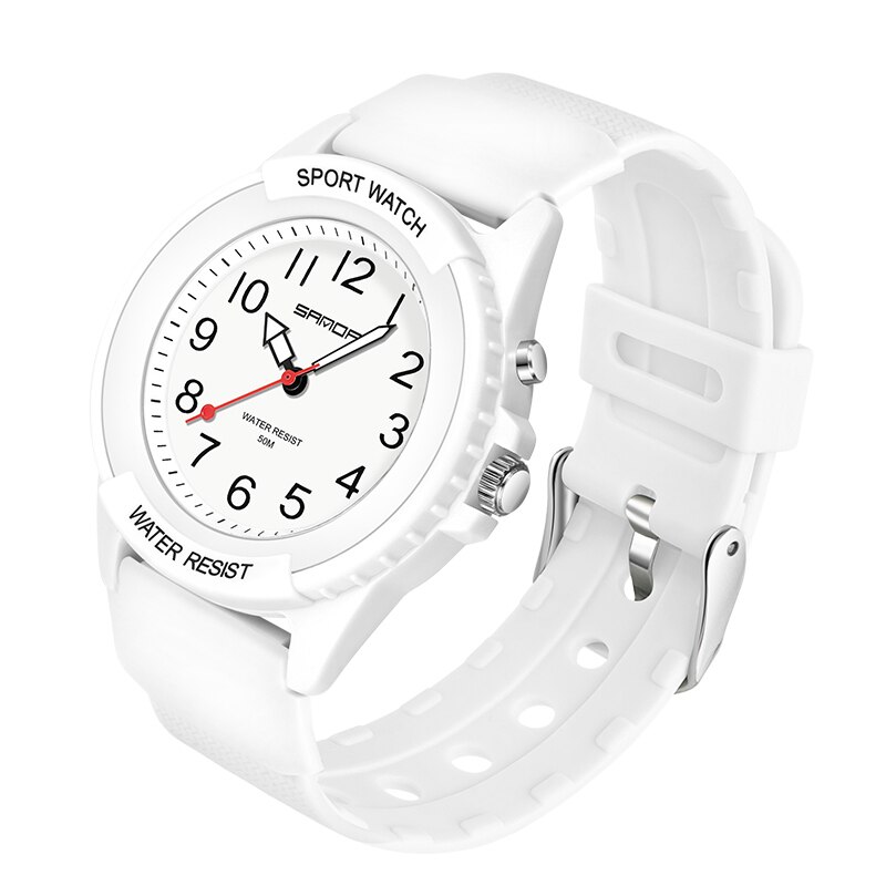 Modne oświetlenie niebieskie damskie zegarki kwarcowe damskie zegarki wodoodporne 50M świetlny wyświetlacz zwykły zegarek dziewczęcy dla kobiety montre femme: biały