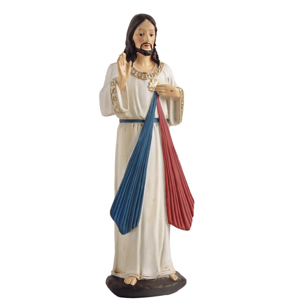 Religieuze Beeldje Hars Heilige Familie Standbeeld, Jezus Heilig Hart Standbeeld, Blessed Virgin Mary Standbeeld, onze Dame Van Lourdes: Mercy Jesus Statue