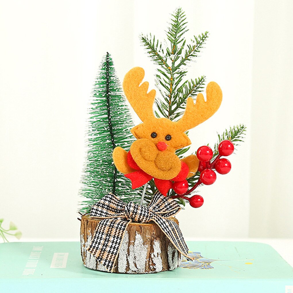 Desktop mini juletræsdekoration hjemmekontor bordplade glødende træ ornament dekoration