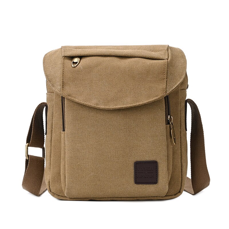 Side bag for men crossbody canvas shoulder bags männer tasche saccoche homme bandouliere torba na ramię męska bolsos bandolera: Khaki