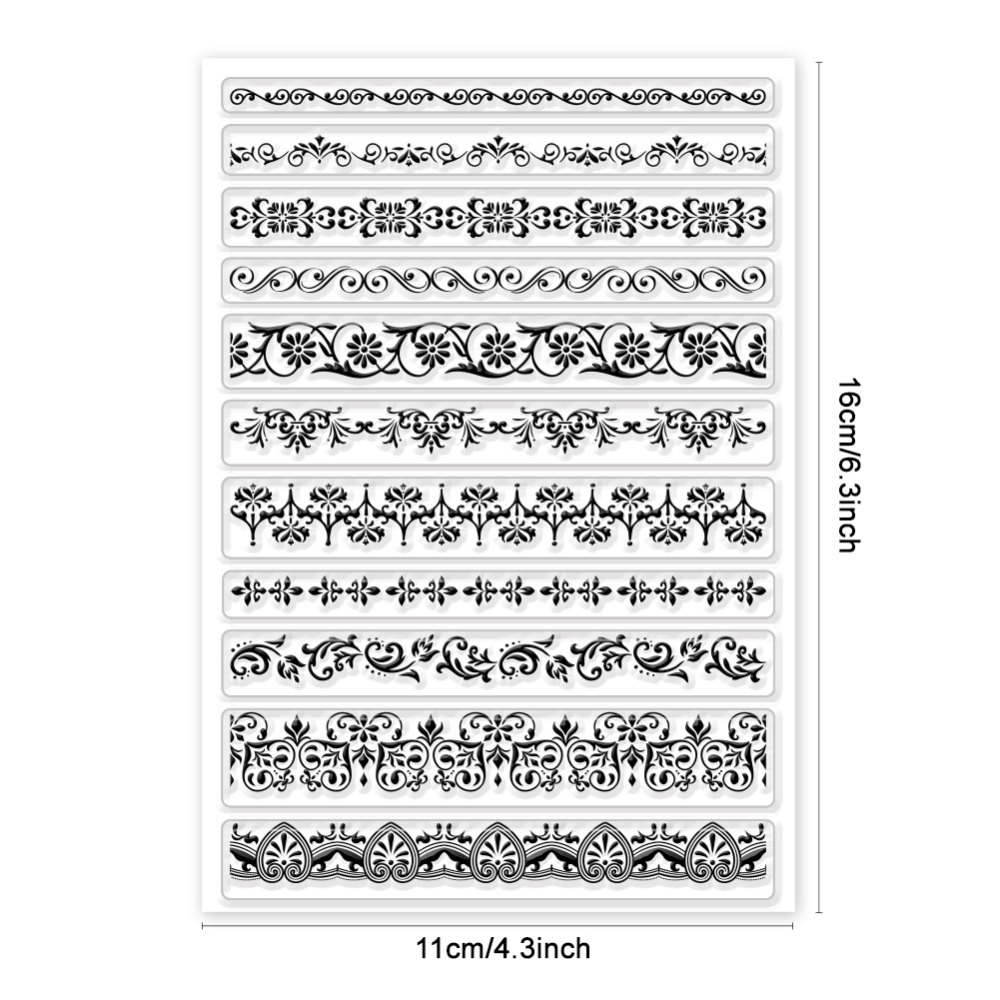 Black Cat Clear Stamps for DIY Scrapbooking Cat Border Silicone Stamp Seals Transparent Stamps for Cards Making Photo Album: Red