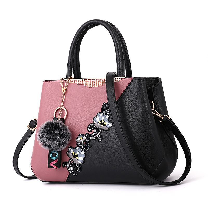Bolso de mano con bordado de flores para mujer, bolsa de hombro con bordado de flores,