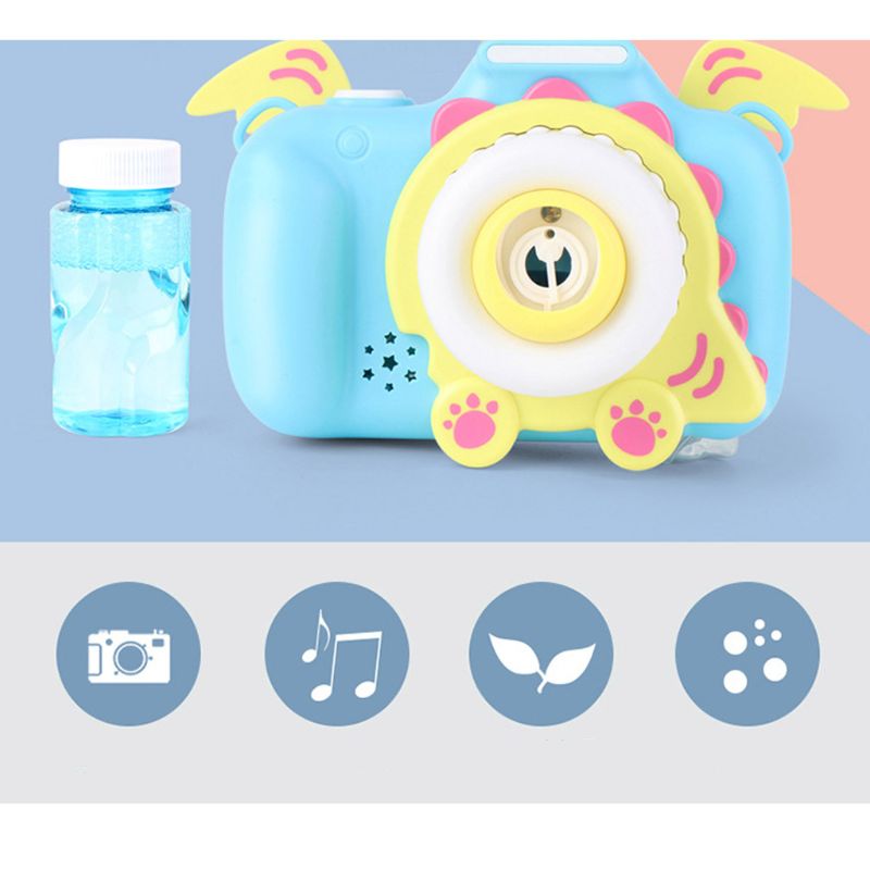 Automatische Bubble Blower Met Lichte Muziek Elektrische Cartoon Maker Camera Speelgoed Y4UD
