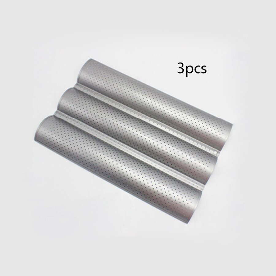 2/3/4pcs Non-Stick Bread Pans Baking utensils Tray Pastry Tools Loaf Baguette Mold Loaves Baking Tray Baguette Pan Bakeware: Silver-3