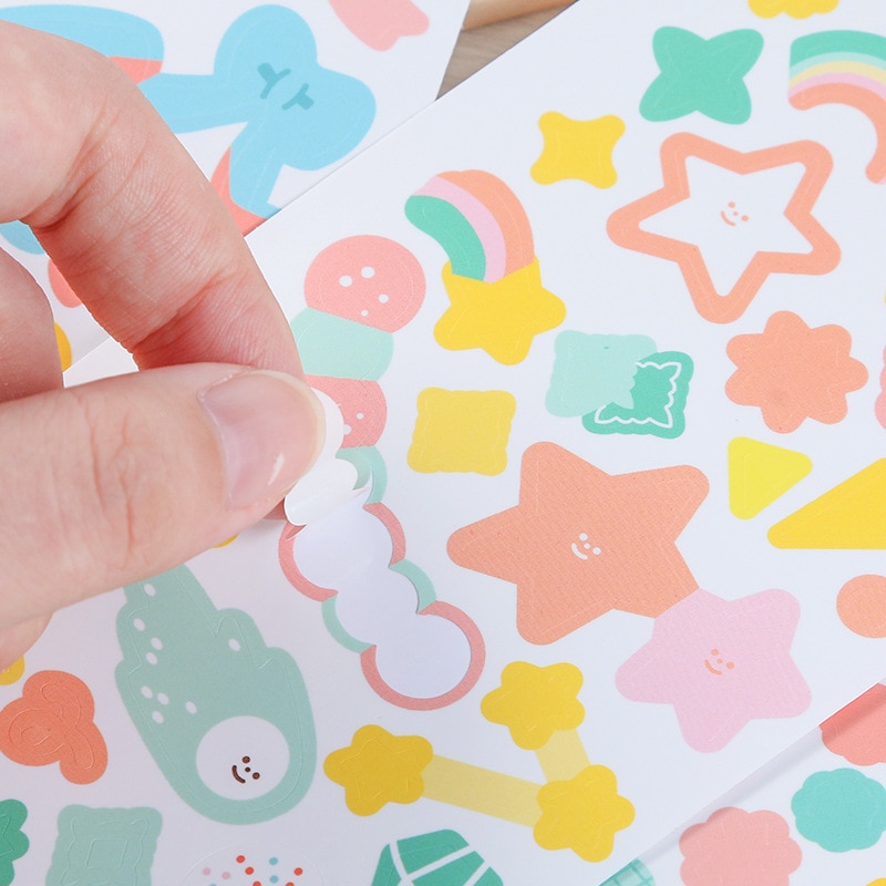 Ribbon Love Heart fresh Sticker Junk Journal DIY Scrapbooking Stationery Toy seal Decoration sticker