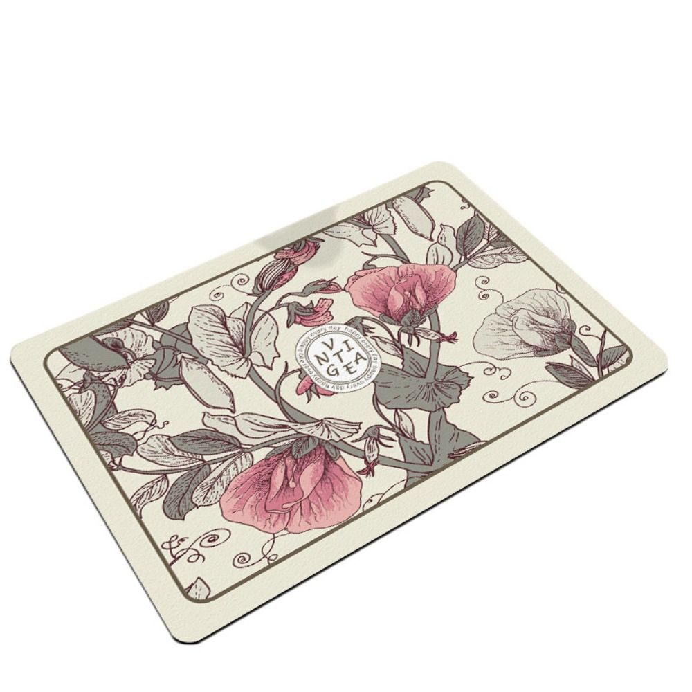 Serviesgoedkleed Superabsorberende Schoteldroogmat Bloemenprint Antislip Afvoermat Sneldrogend Vintage Afvoerkussen Tafeldecoratie: L / Oranje