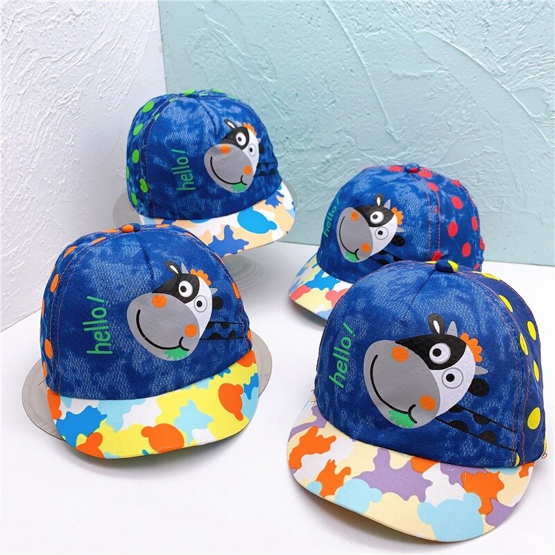 Baby Zomer Cap Cartoon Dot Koe Baby Boy Meisje Baseball Cap Leuke Baby Todder Verstelbare Katoen Zonnehoed