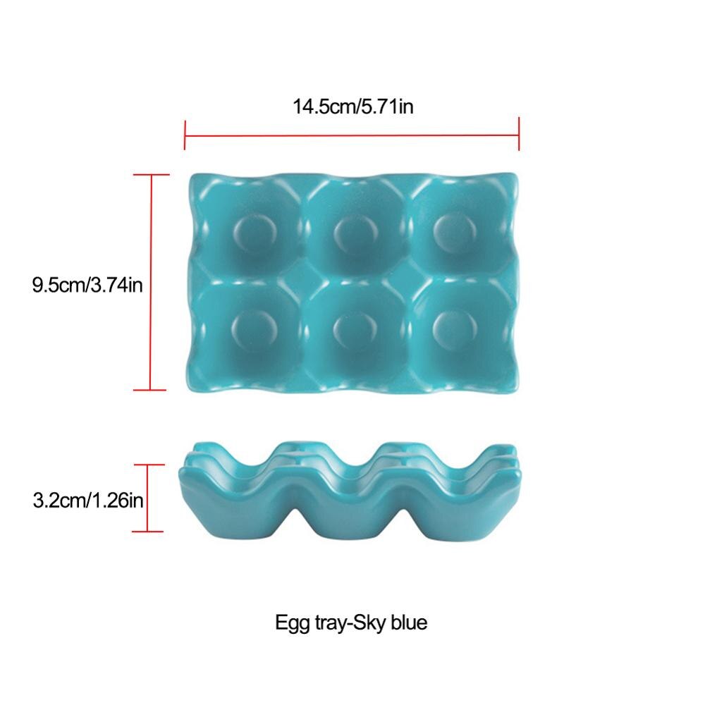 6 Grids Egg Holder Ceramic Anti-Slip Egg Box Refrigerator Shockproof Egg Tray Holder Home Storage Box Kitchen Egg Storage