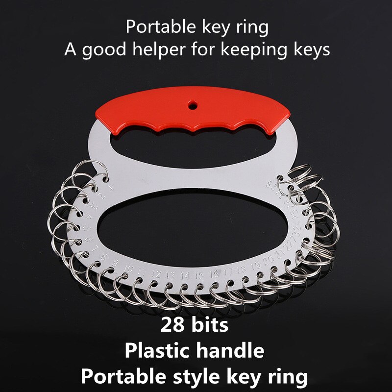 Key embryo and keyhole for multi-position key ring stainless steel panel thickened key holder storage portable ring