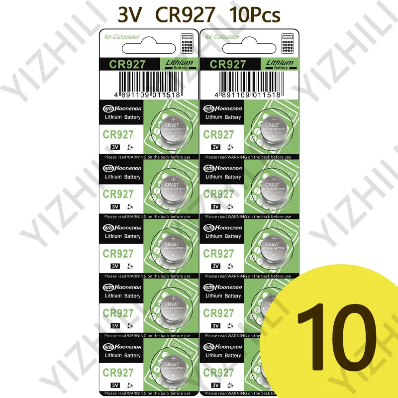 CR927 3V Electron 3V baterías de litio batería de botón para relojes juguetes Control calculadora juguete: Negro