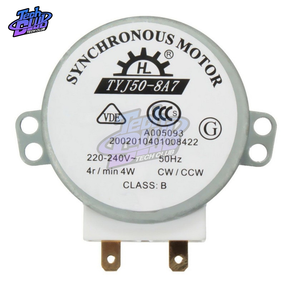 AC 220V-240V 50Hz CW/CCW Microwave Turntable Turn Table Synchronous Motor TYJ50-8A7 D Shaft 4 RPM