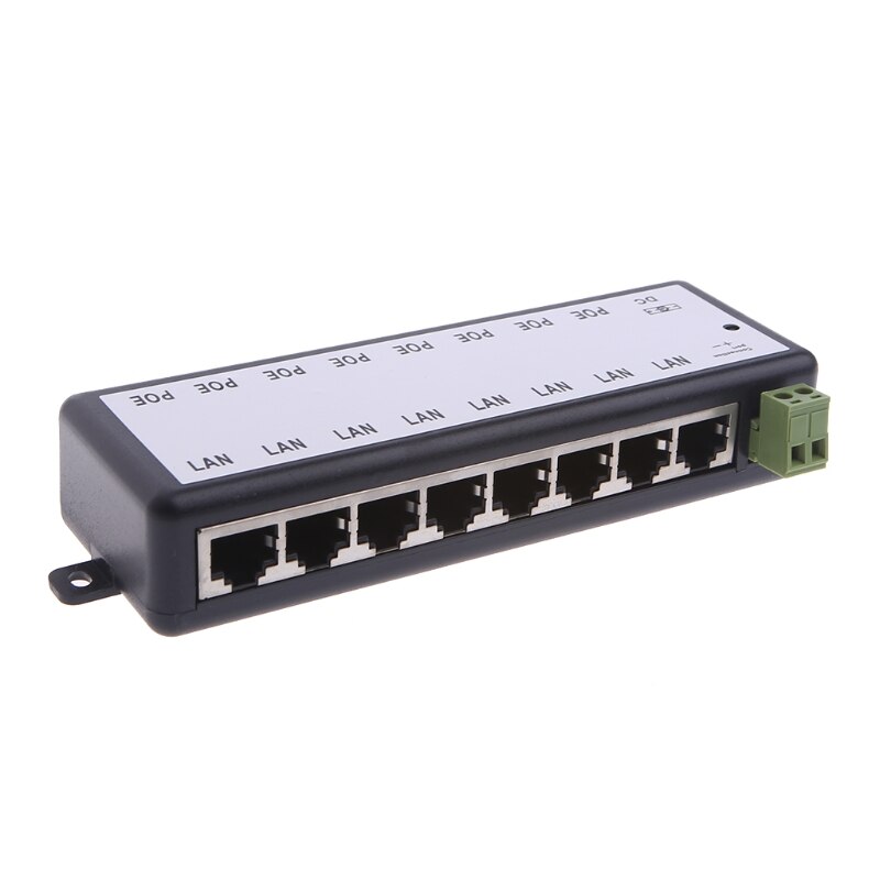 Inyector POE de 8 puertos para cámaras IP de vigilancia CCTV, adaptador de alimentación sobre Ethernet 77UB