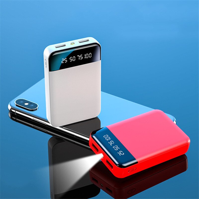 30000mAh Power Bank Mini Portable Phone Charger Outdoor Travel Powerbank LCD Digital Display LED Lighting External Battery Pack